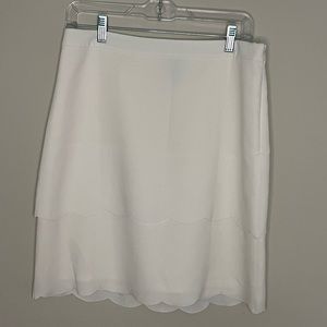 White scalloped pencil skirt